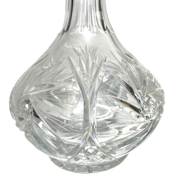 Vintage Cut Glass Decanter Pinwheel Hobstar Pattern - Picture 3 of 9
